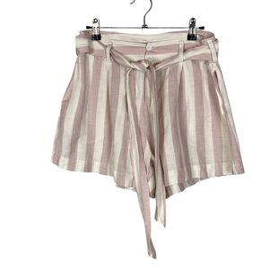 Rails striped cream and pink tie front shorts